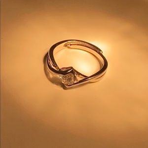 SALE:: Sterling silver adjustable clear ring
